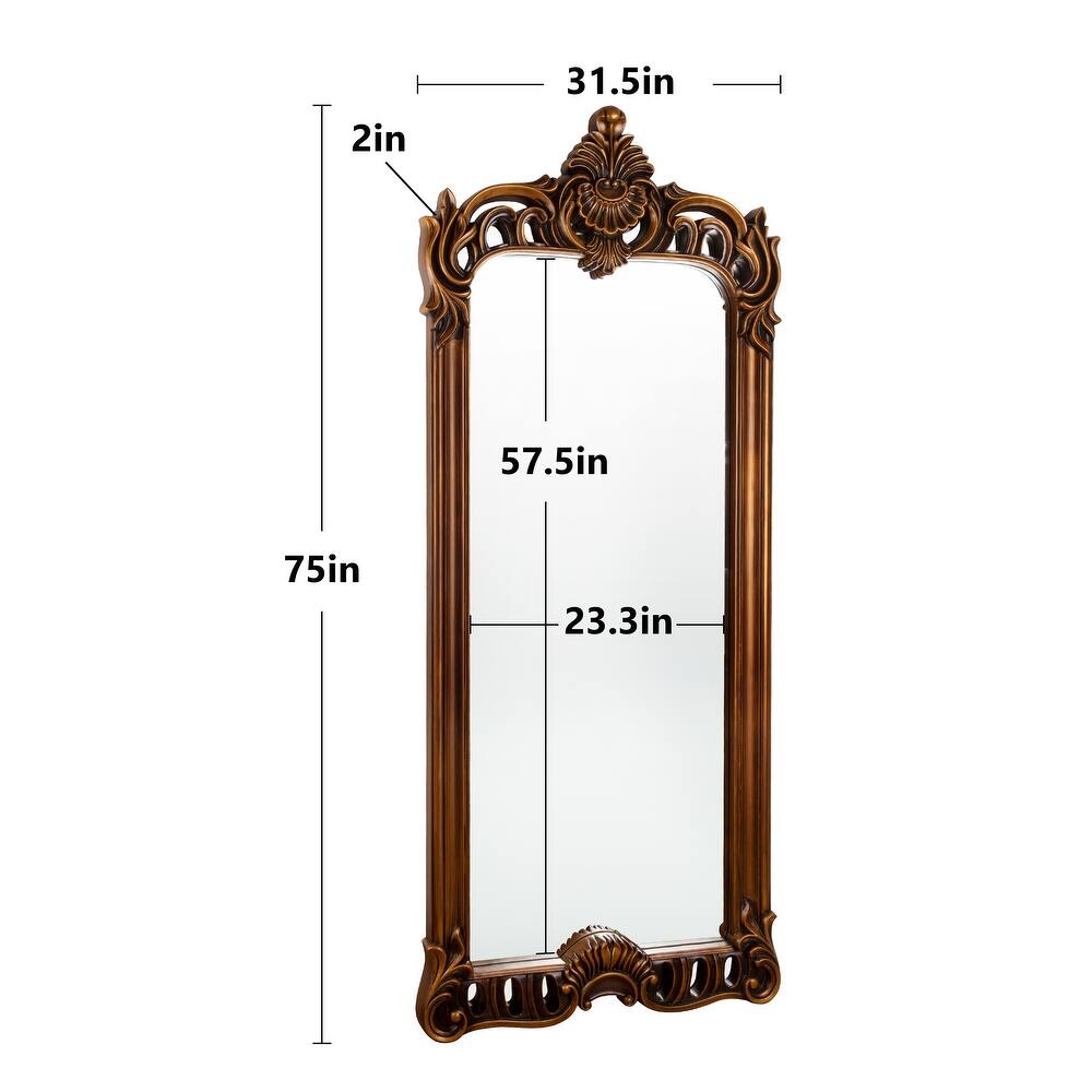 Luxury Full-Length Ornate Mirror – Handcrafted Vintage Wood Frame | Handcrafted with Solid Teakwood