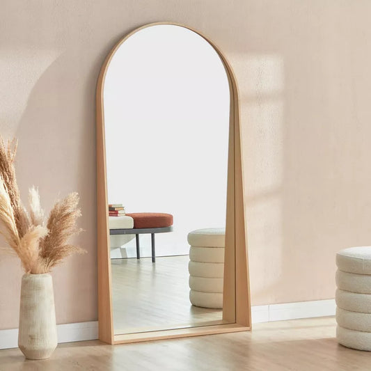 Modern Arched Floor Mirror - Full-Length Standing Mirror for Home Decor