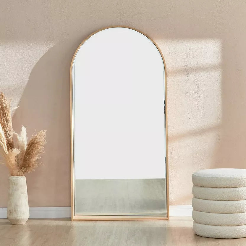 Modern Arched Floor Mirror - Full-Length Standing Mirror for Home Decor