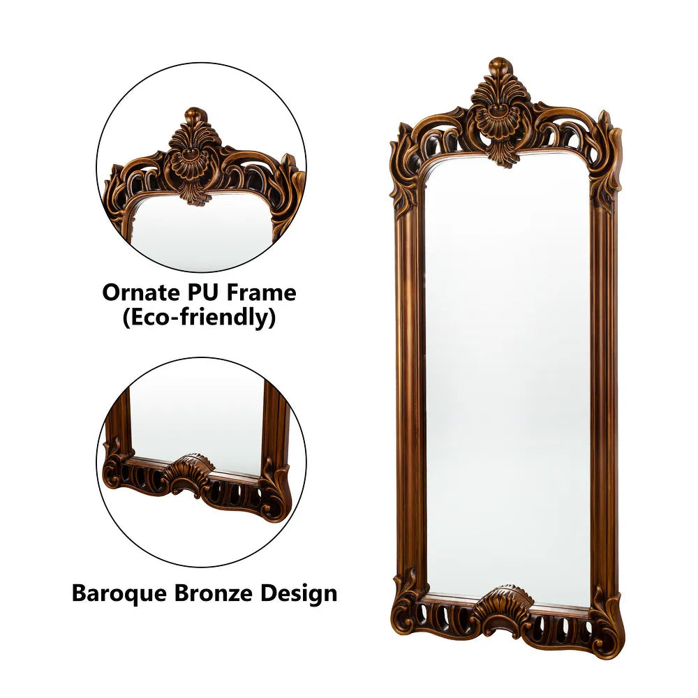 Luxury Full-Length Ornate Mirror – Handcrafted Vintage Wood Frame | Handcrafted with Solid Teakwood