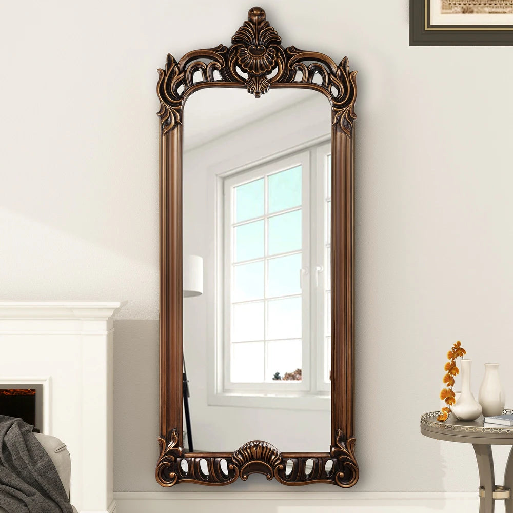 Luxury Full-Length Ornate Mirror – Handcrafted Vintage Wood Frame | Handcrafted with Solid Teakwood