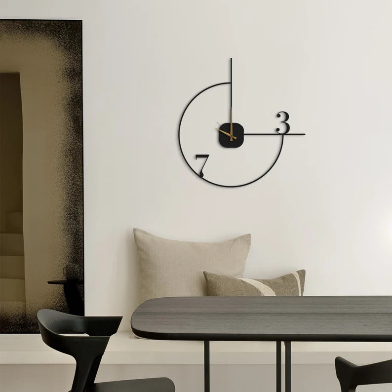 Modern Minimalist Wall Clock – Unique Open Design with Golden Hands for Home & Office Décor