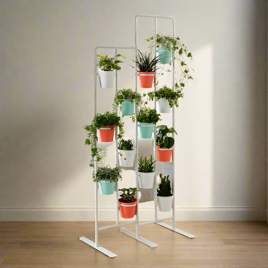 Modern Vertical Multi-Tier Metal Planter Stand for Indoor and Outdoor Plants