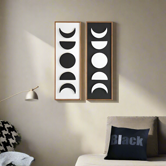 Sun Moon, 3d Modern Design Wall Art for Home & Office Geometric Wood Wall Decor, Nature Wood Wall Art, Minimalist Design Wall Artwork