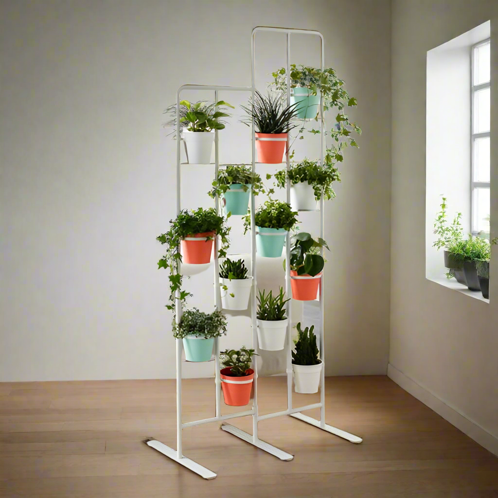 Modern Vertical Multi-Tier Metal Planter Stand for Indoor and Outdoor Plants