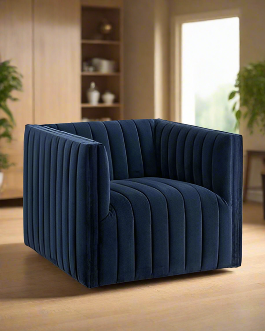 Royal Blue Upholstered Single Sofa