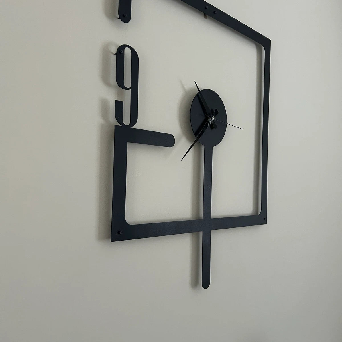 Modern Minimalist Square Wall Clock with Gold Hands | Geometric Home Decor Timepiece