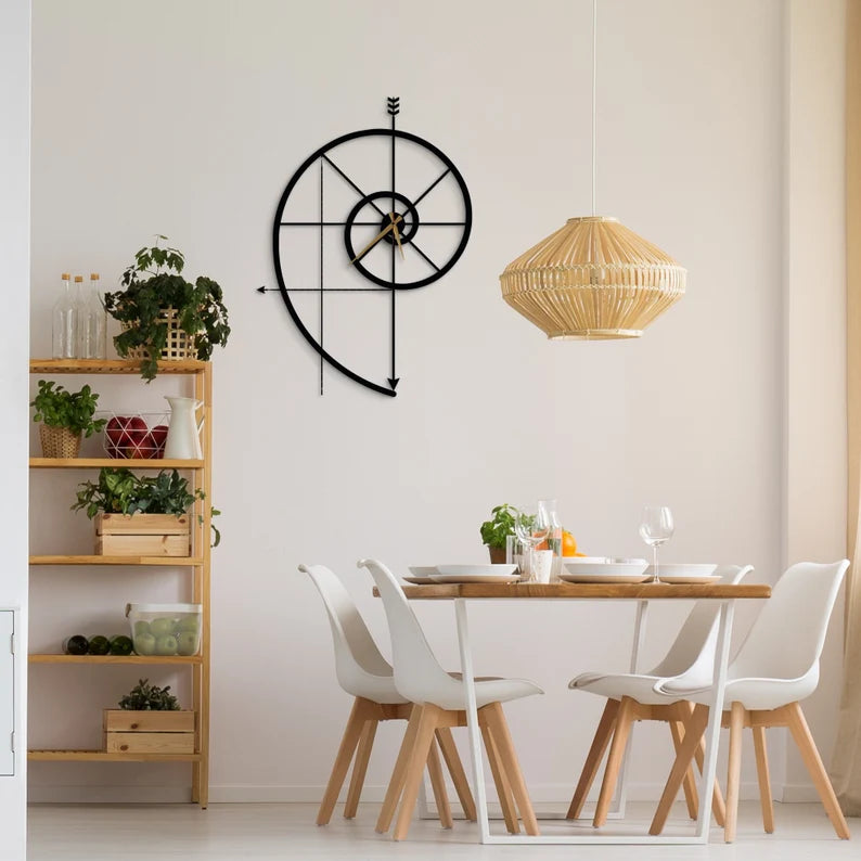 Modern Geometric Wall Clock - Minimalist Arrow Design Metal Clock for Home Decor