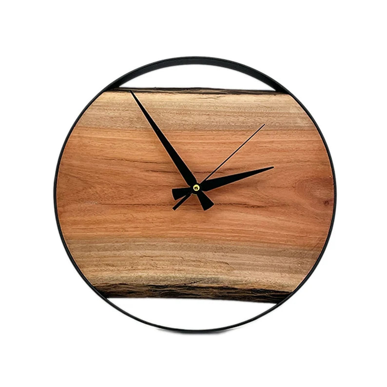 Modern Wooden Wall Clock with Minimalist Design - Rustic Decor for Home & Office