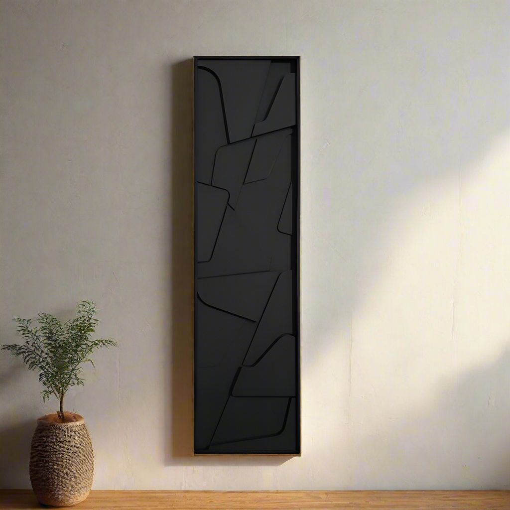 Zed Black Dark Modern Geometric Wood Wall Art 3d Wooden Wall Art Wall Hanging Wood Panel