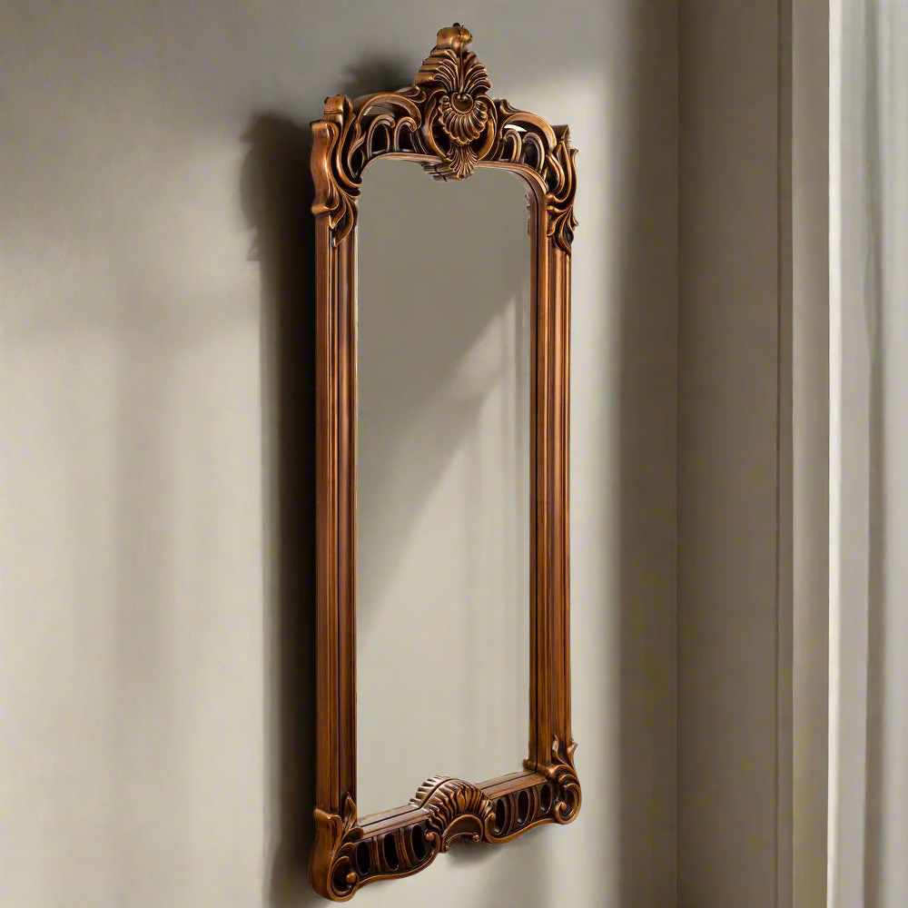 Luxury Full-Length Ornate Mirror – Handcrafted Vintage Wood Frame | Handcrafted with Solid Teakwood