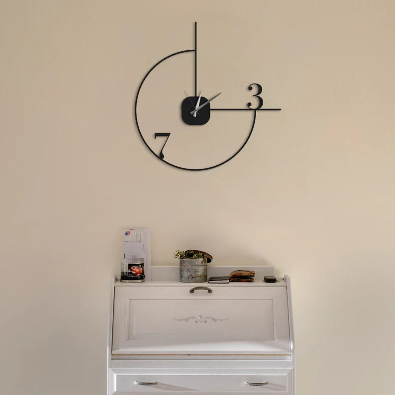 Modern Minimalist Wall Clock – Unique Open Design with Golden Hands for Home & Office Décor