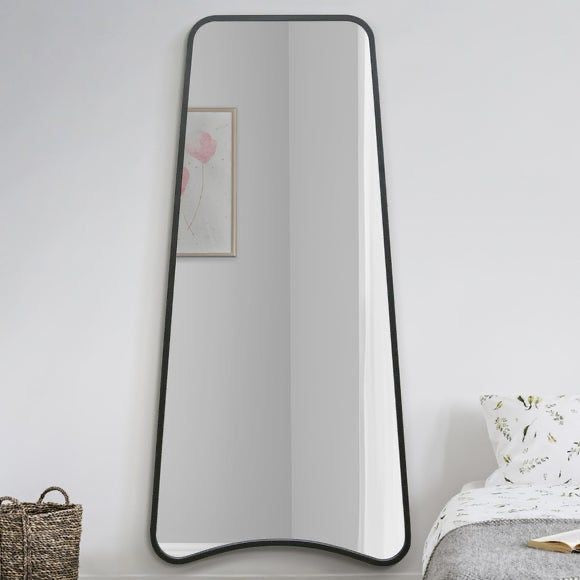 Premium Large Floor Mirror with Waterproof Matte Black Frame – Perfect for Home, Office, or Professional Use