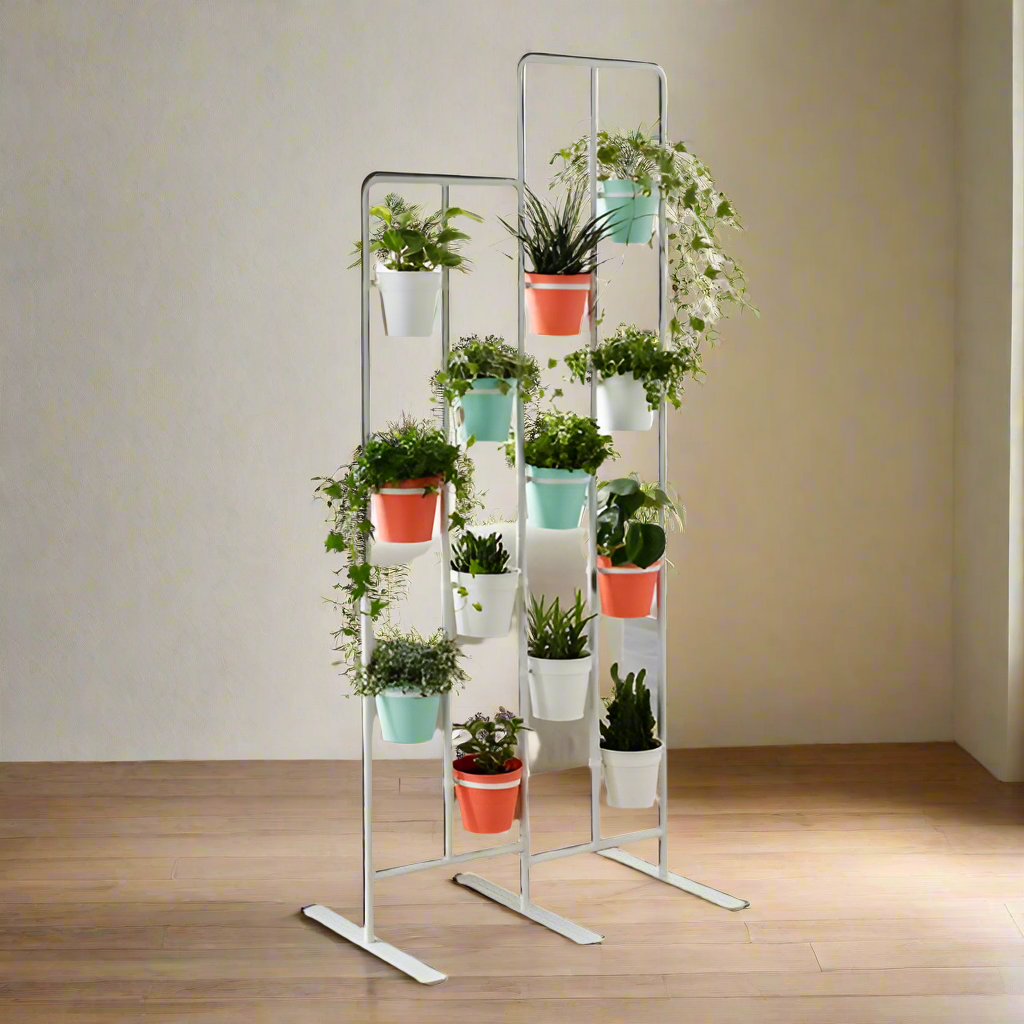 Modern Vertical Multi-Tier Metal Planter Stand for Indoor and Outdoor Plants