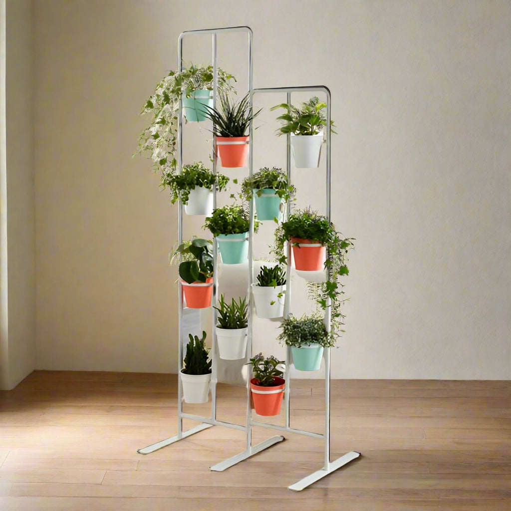 Modern Vertical Multi-Tier Metal Planter Stand for Indoor and Outdoor Plants