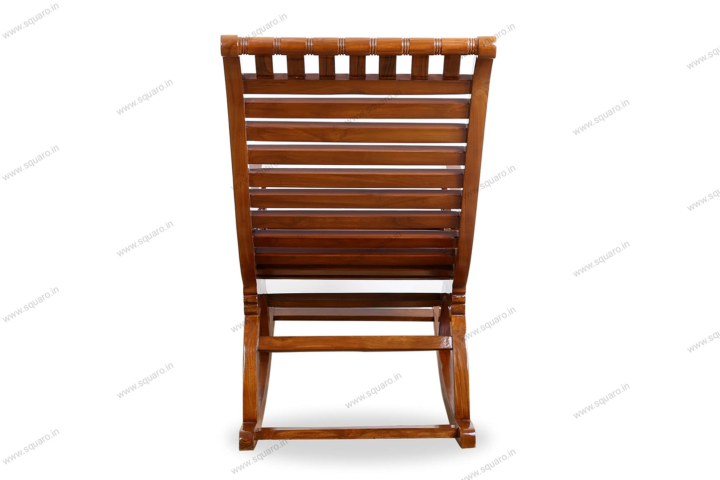 Pure Sagwan Wood Rocking/Rolling Chair in walnut colour polish.