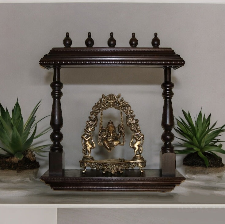 Presenting This Brown Classic Teakwood Modern & Simplistic Designed Pooja Temple, Mandir for Home and Office