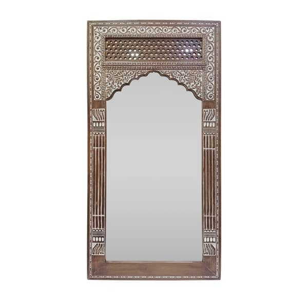 A Touch of Royal Elegance to Your Home with This Exquisite Wooden Jharokha Mirror