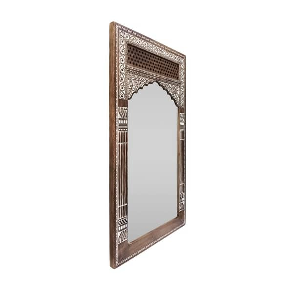 A Touch of Royal Elegance to Your Home with This Exquisite Wooden Jharokha Mirror