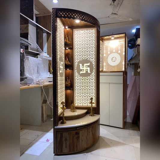 Luxury Corner Pooja Mandir for Home & Office
