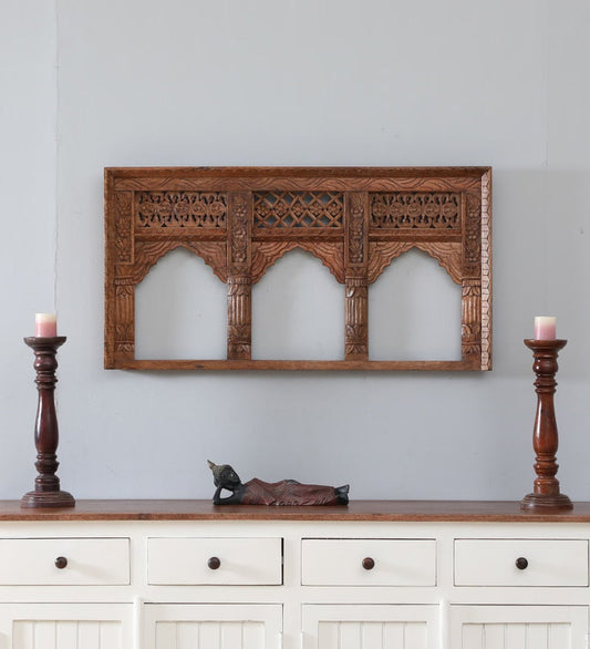 Wooden Jharokha Mirror - Inspired by Traditional Indian Architecture