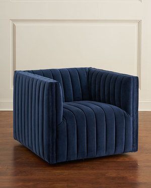 Royal Blue Upholstered Single Sofa