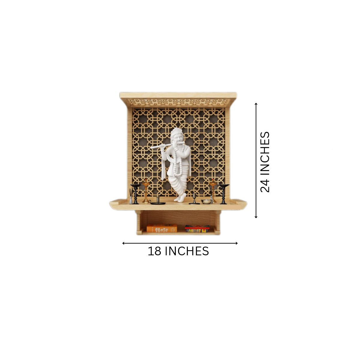 Pooja Mandir Wooden Temple Modern Design (24×18)