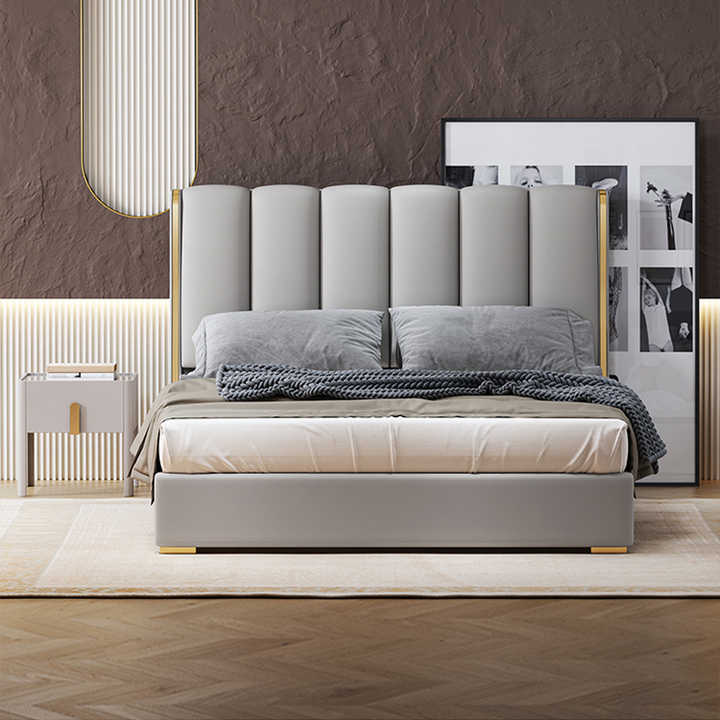 Luxury Upholstered Modern Design Queen Size Bed
