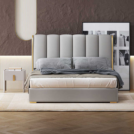 Luxurious King Size Double Bed with Upholstered Headboard | Modern Bedroom Furniture