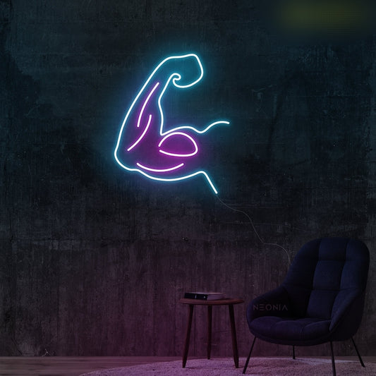 Muscle Neon Sign for Gym, Wall Sign, Neon Lights