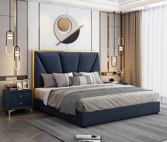 Royal Blue Upholstered Luxury King Size size Bed