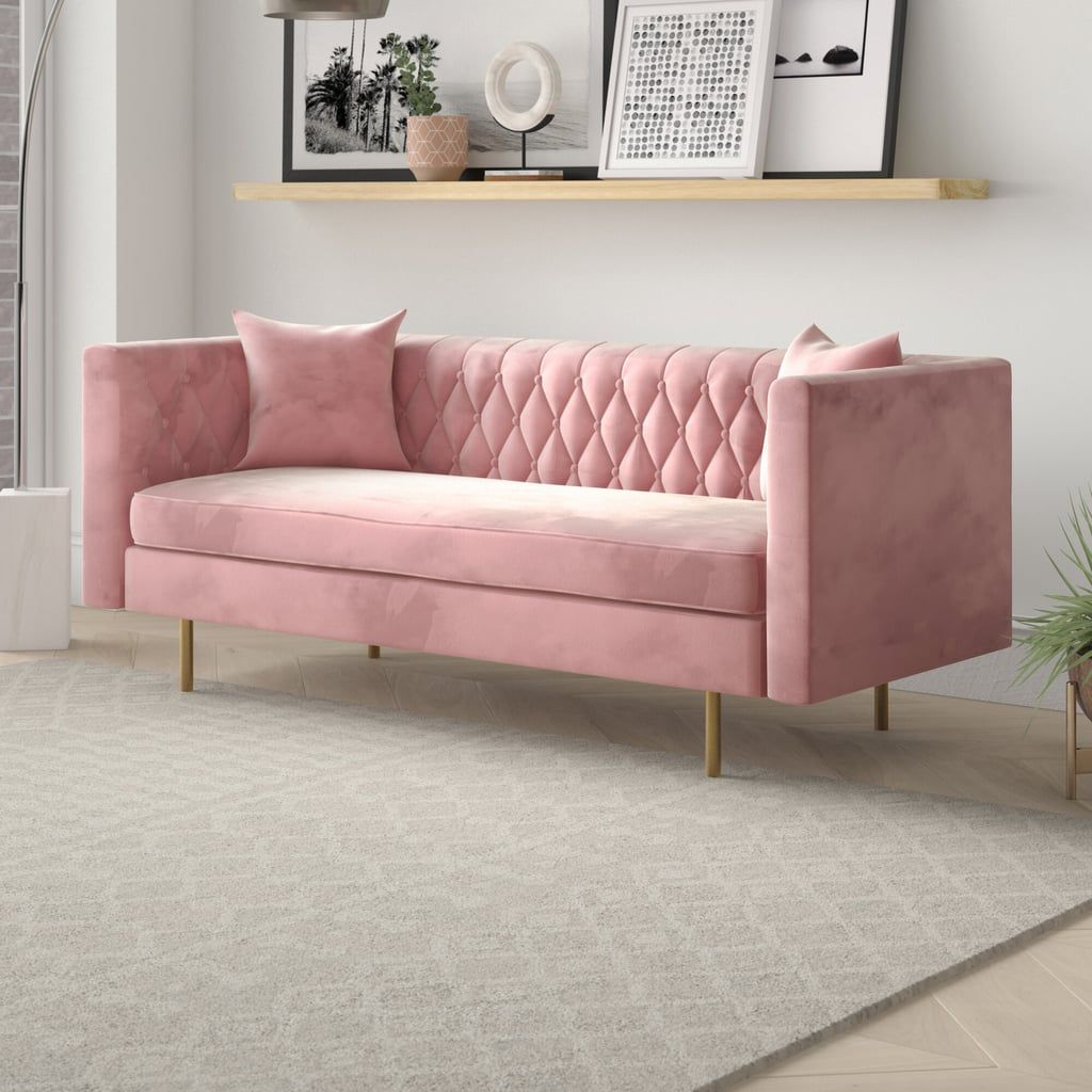 Upholstered 3 Seater Sofa In Teal Pink Colour