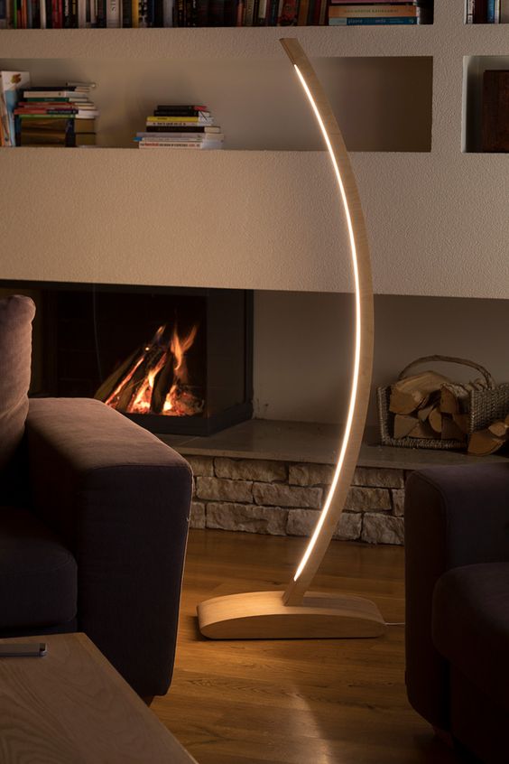 Floor Wood Lamp Sleek Design