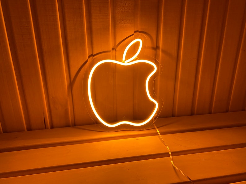 Apple Logo LED Mini Neon Sign Wall Art Decor squaro