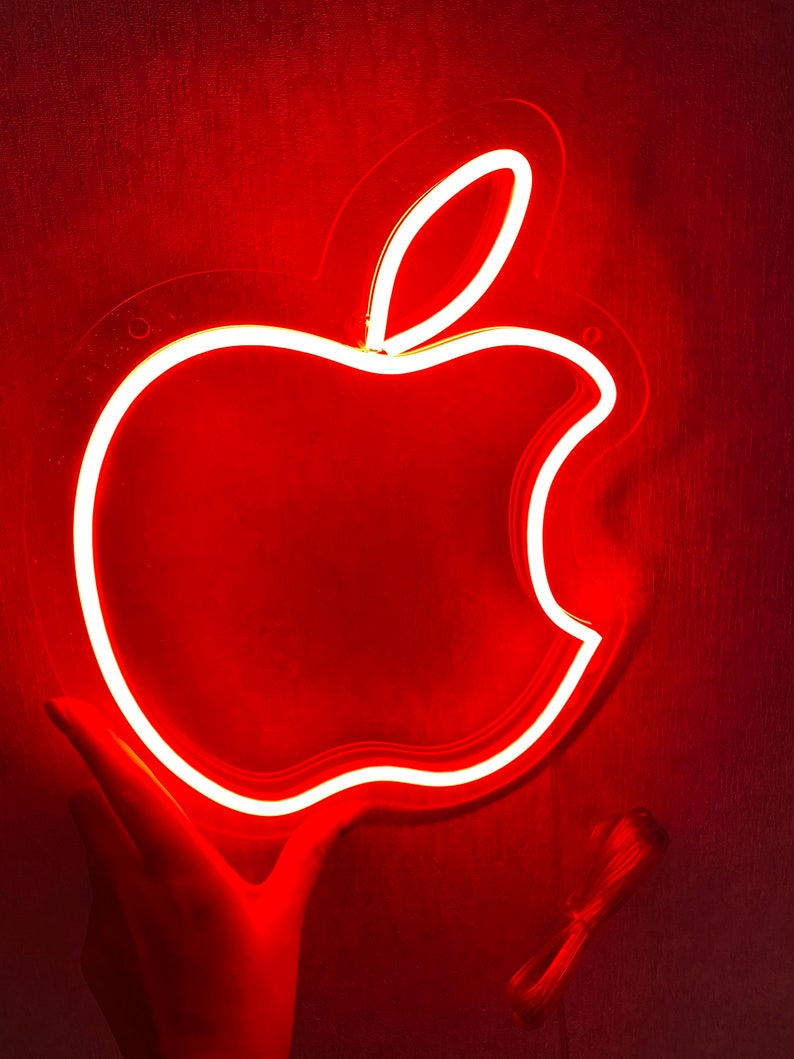 Apple Logo LED Mini Neon Sign Wall Art Decor