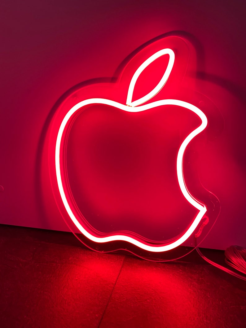 Apple Logo LED Mini Neon Sign Wall Art Decor