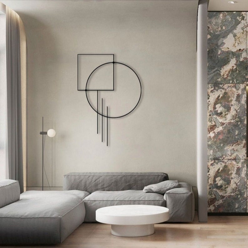 Metal Wall Art Geometrical Shapes Design