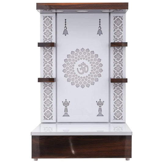 Pooja Mandir Wooden Temple White LED Light for Home and Office