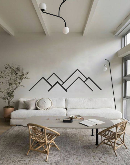 Minimalist Mountain Metal Wall Art for Modern Home Décor – Geometric Black Design | Mountain Design Wall Art Shapes design