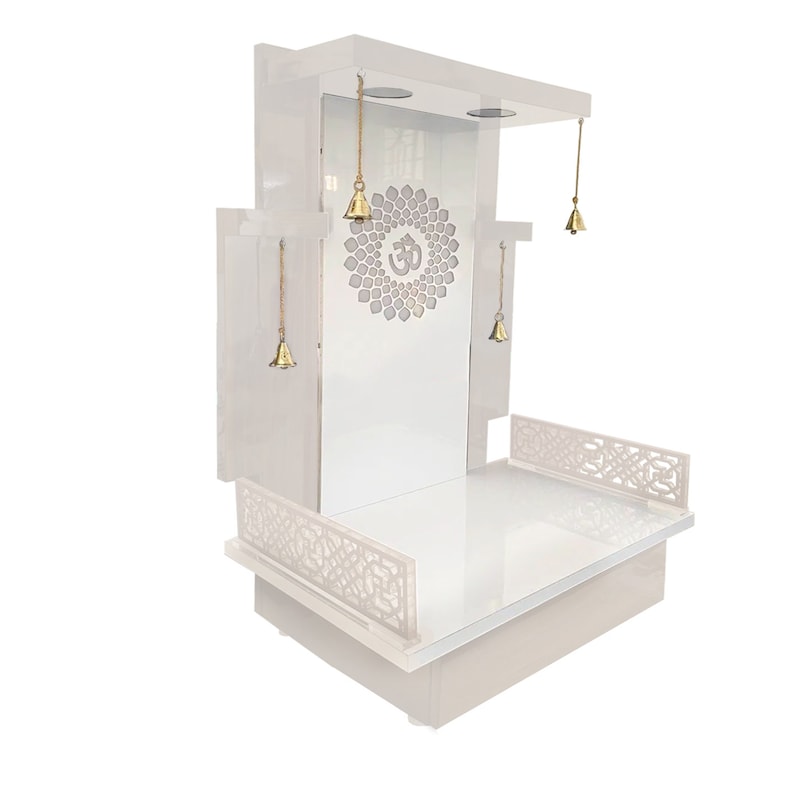 Pooja Mandir Wooden Temple White LED Light for Home and Office(12×18)