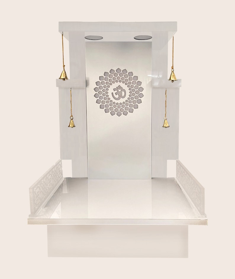 Pooja Mandir Wooden Temple White LED Light for Home and Office(