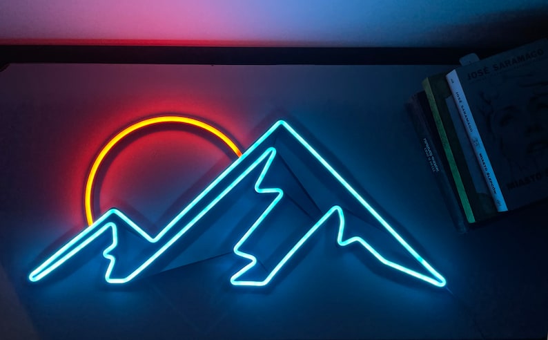 Mountain Neon Wall Art Landscape Neon Sign Neon Art