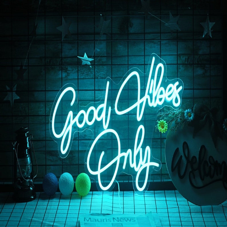 Good Vibes Only Neon Sign Wall Art Decor