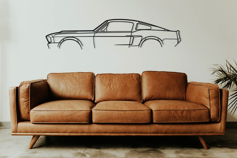 Classic Car, Drawing Metal Wall Art, Office Decor, Mustang buy Decor, Living Room, Minimalist Artwork Home Decor, Classic Car Metal Wall Art