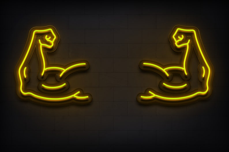 Muscle Neon Sign for Gym With Name, Wall Sign, Neon Lights