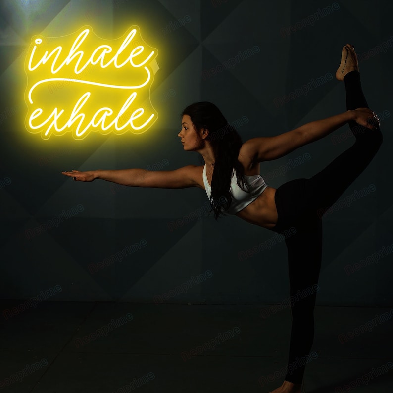 Amazon.com : Inhale Exhale LED Neon Signs for Wall Decor, Yoga Neon Sign  Motivational Wall Art, USB Neon Light for Pilates Art, Pilates Spa Yoga  Studio Bedroom Gym Wall Decor(7.5 * 15.7in) :