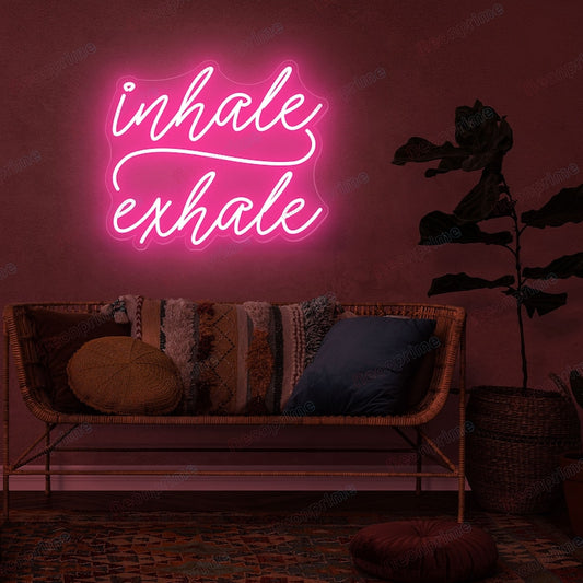 Inhale Exhale Neon Sign For Yoga Studio, Gym, Home, Bar, Cafe, Restaurant, Office Living Room