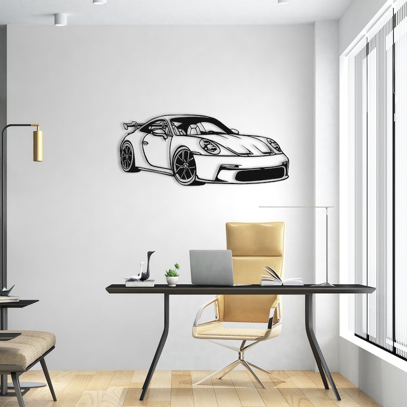 Porsche Sports Car Metal Wall Art Decor, Metal Wall Art, Metal Wall Decor, Automotive(48×20)